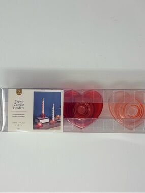 Threshold Heart Taper AND Votive / Tealight Candle Holders - Red & Peach & Pink